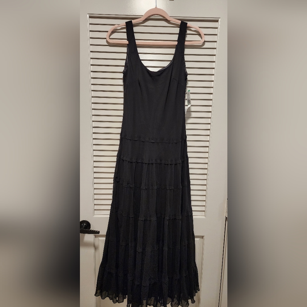 Elegant Black Tiered Dress